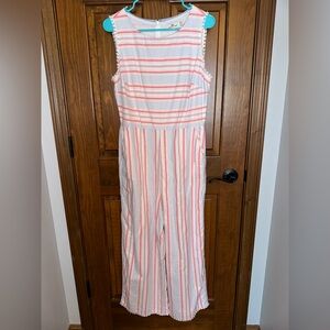Never worn (no tags) Vineyard Vines Abacos Striped Tassel Jumpsuit Women's 10